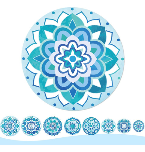 16 Imanes De Puerta Mosquitera, Mandala Azul De Doble Cara, 
