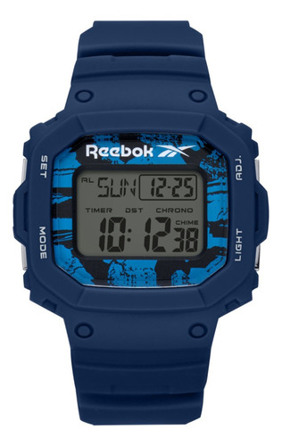 Reloj Reebok Hombre Proud Digital Rv-pod-g9-pnpn-wk Color De La Malla Azul Color Del Bisel Azul-negro Color Del Fondo Positivo