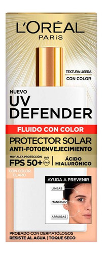 Protector Solar L'oréalparis Defender Fluído Fps50tono Claro