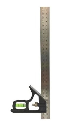 Imagen 4 de 5 de Escuadra Con Nivel 30cm Combinada Regulable Carpintero