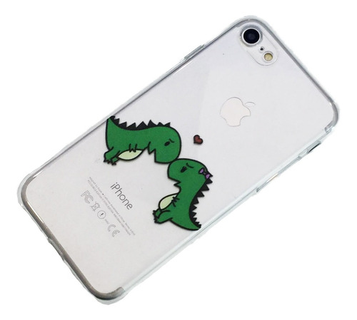 Funda Dino Pareja Compatible Con iPhone 7 / 8 /se 2da Gen