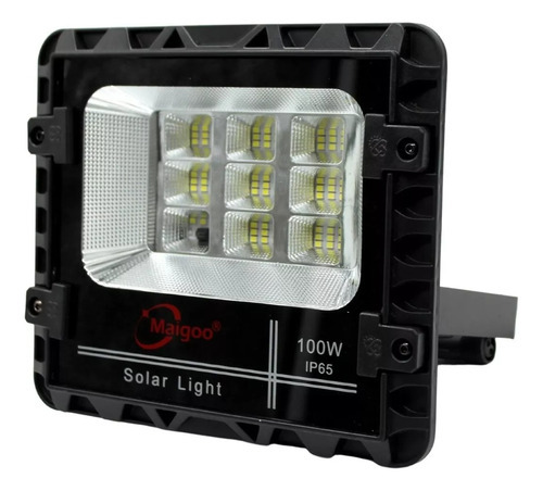 Reflector Solar Led 100w Potente Panel Control Remoto 24h /e Color De La Carcasa Negro