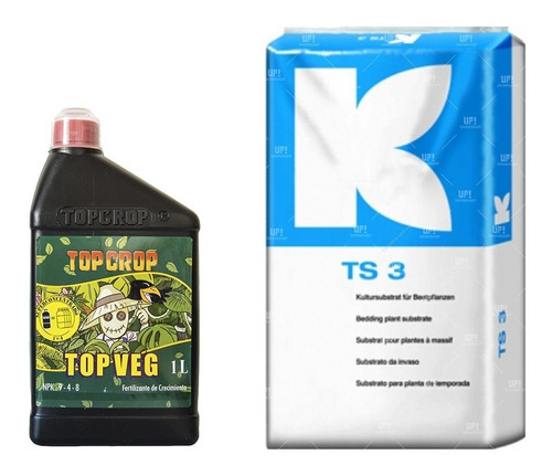 Sustrato Klasmann Ts3 70lts Con Fertilizante Top Crop Veg 1l