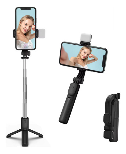 Palo Selfie Portatil Con Luz Y Control  Monopod Para Celular