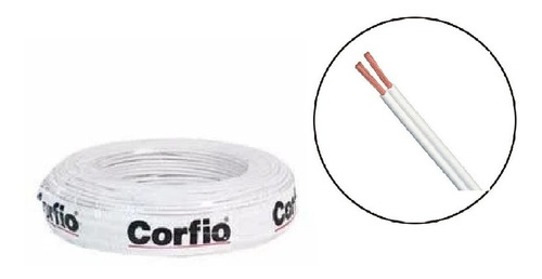 100 Metros De Cabo 2x1,5mm Branco Duas Vias