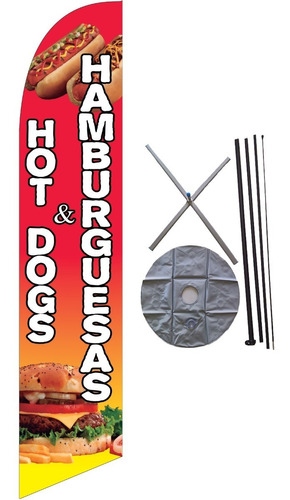 Bandera Publicitaria Hotdogs & Hambur # 102 Super Kit