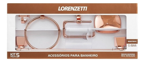 Kit Banheiro 5pcs Rose Gold 2000 F24 Lorenzetti Attic Quadra