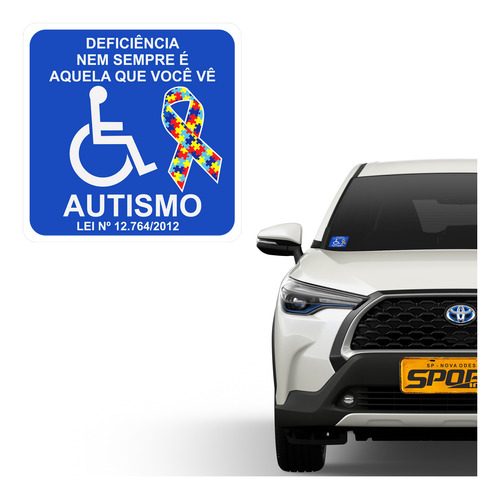 Adesivo Símbolo Autismo Para Vidro Interno Do Carro 10x10 Cm