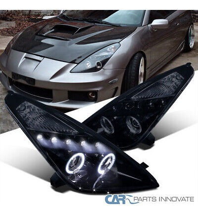 Fits Toyota 00-05 Celica Black Led Halo Projector Headli Ttx