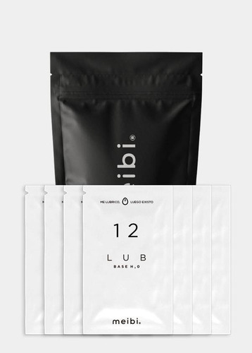 Lubricante Individual 12 Pack Sachettes Meibi Base Agua Sabor Sin sabor