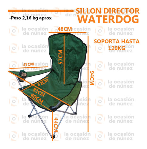 Sillon Director Waterdog Plegable Alto Camping Playa Sillon2