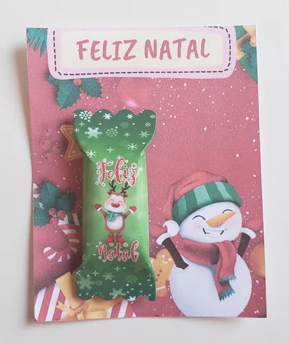 20 Cards de Natal Personalizados + Balas