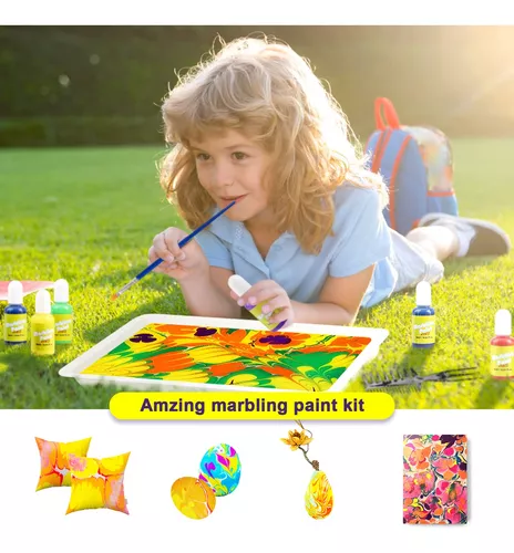 MFJL Kit de manualidades de pintura de mármol para niños, artes y  manualidades para niñas y niños, kits de ideas de arte para niños de 3 a 5  años, 4, 8, manualidades
