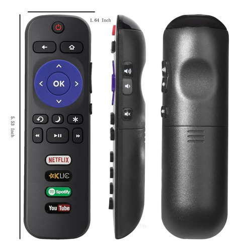 Control Remoto Para Pantallas Television Daewoo Hkpro Philips Atvio Sansui Jvc Element Tcl Rok U Tv Pilas Netflix Spotify Youtube