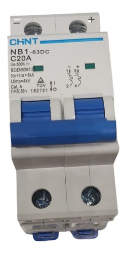 Interruptor Automático 20a Dc Curva C Cat A 2px20a 6ka