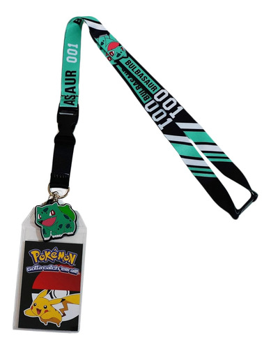 Lanyard Exclusivo De   Bulbasaur 001 Portatarjetas De I...