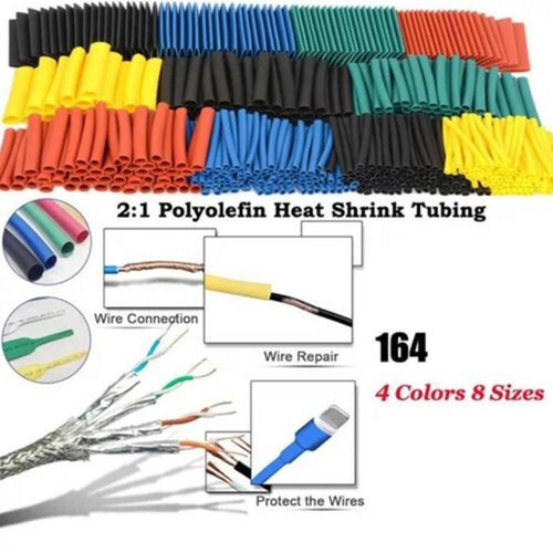 Imagen 3 de 4 de Kit Cable Tubo Termocontraible Varias Medidas 164 Piezas