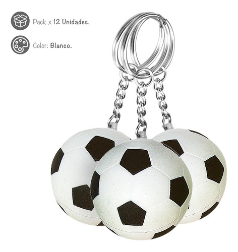 Llavero Pelota De Futbol Antiestrés Souvenir Pack X 12 U.