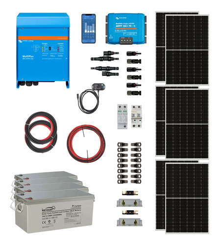 Kit Energia Solar Inversor Cargador 3kva 9,5kwh Día Victron