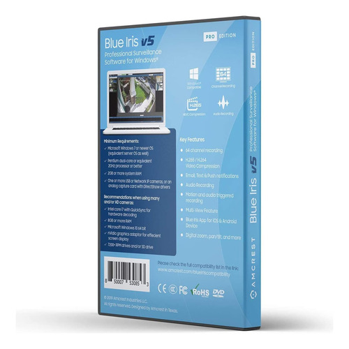 Amcrest Blue Iris Professional Versión 5: Admite Muchas Marc