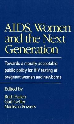 Libro Aids, Women And The Next Generation - Ruth R. Faden