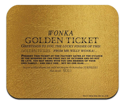 Wonka And The Chocolate Factory Golden Ticket Mouse