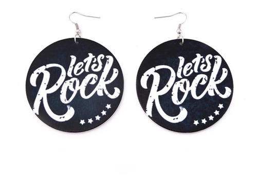 Aros Lets Rock Madera Grandes Colgantes Par 