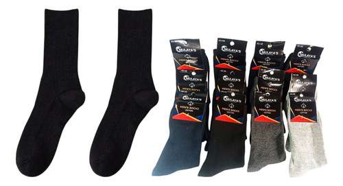 Calcetín 12 Pares Combinados Unitalla Casual Hombre Algodón