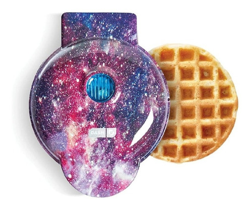 Mini Wafflera Dash Diseño Galaxia Purpura -incluye Recetario