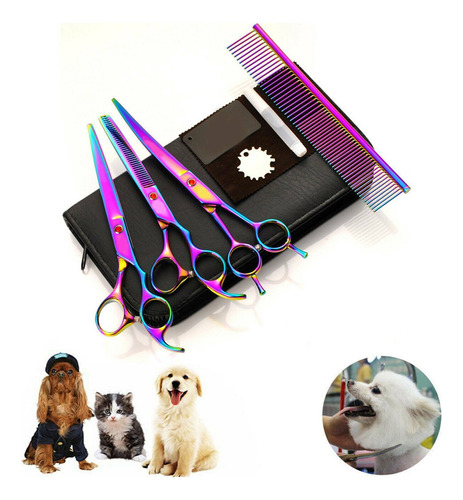 Set Tijeras Peluquería Canina Corta Pelo Mascota 7 Pulgadas