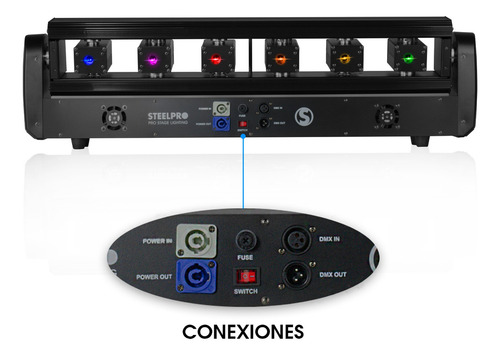Barra 6 Laser Steelpro Andromeda 3 En 1 Rgb 500mw X 6