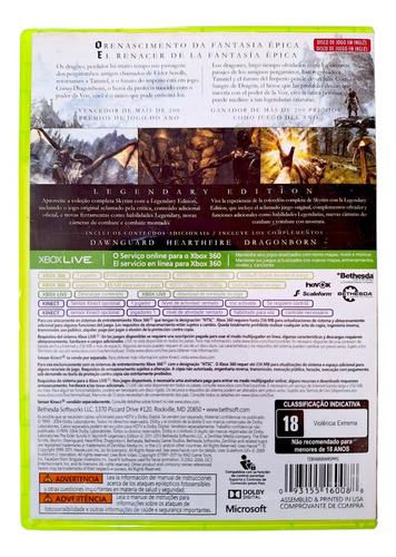 The Elder Scrolls V Skyrim Legendary Edition Xbox 360 (Reacondicionado)