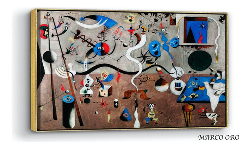 Cuadro Canvas Carnaval De Arlequin Con Marco Flot. 90x140 Cm