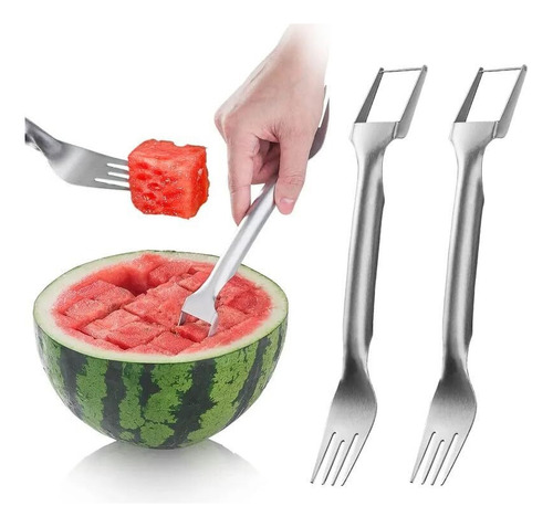 Stainless Steel Fruit Cutter 2 In 1, Watermelon Fork Slicer