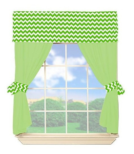 Cortinas Chevron Para Cuna, Verde