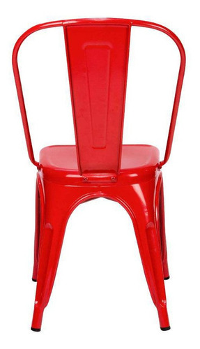 Imagen 2 de 3 de Silla Tolix Metálica Roja Hogar Restaurante