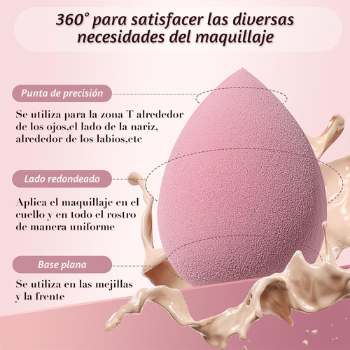 13 Piezas Brochas Maquillaje Y 3 Esponja Para Maquillaje Rosa 16psc Kit De Brochas Maquillaje Profesional Brocha Vibradora