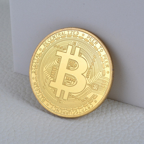 Imagen 5 de 6 de Set 5 Monedas Bitcoins Conmemorativa Doradas Coleccionables