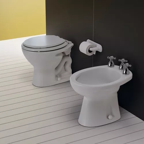 Set Baño Onix Inodoro Deposito Pvc A Codo Boton Asiento Tapa