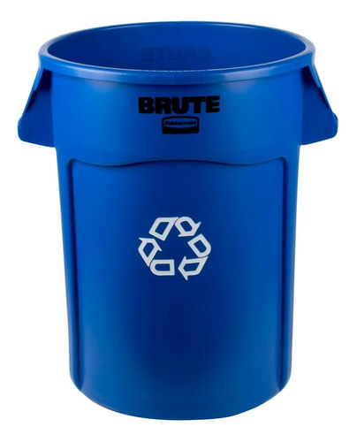 Contenedor Brute Sin Tapa Rubbermaid 166 Lts Con Logo Azul