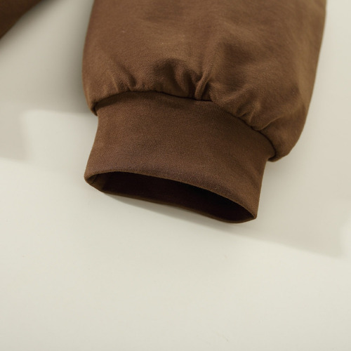 2pcs Conjunto Tierno Para Niños Con Pantalones De Tirantes Marrón 5-6 A