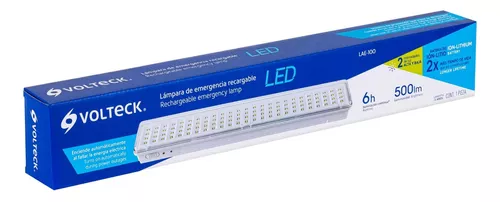 Lámpara de emergencia de 100 Leds 500 lm recargable, Volteck, Luminarios De  Emergencia, 43009