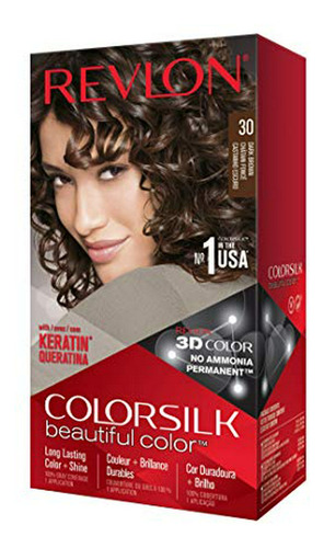 Revlon Colorsilk Hair Color, 30 Dark Brown 1 Ea