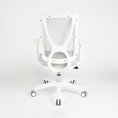 Imagen 5 de 10 de Silla De Oficina Alma White Con Brazos Regulables