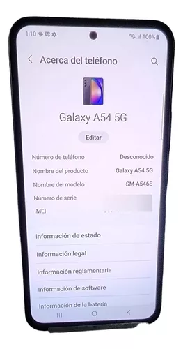 Samsung Smartphone Galaxy A54 256GB/8GB 5G Negro Liberado