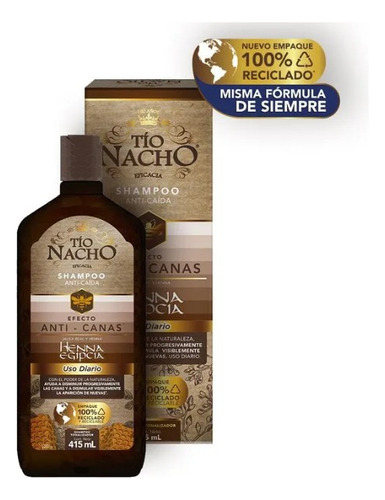  Tío Nacho Anti-canas, Shampoo Anti-caída Con Henna 415ml