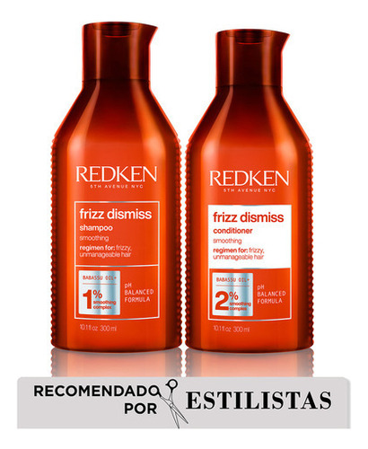 Set XL Frizz Dismiss Redken Anti Frizz 500ml Shampoo y Acondicionador