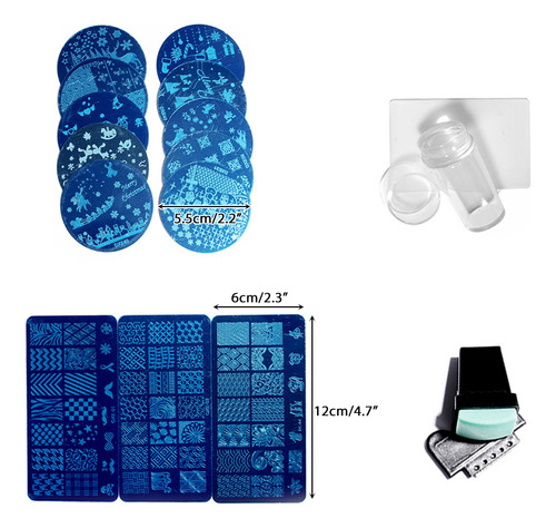Conjunto De Raspadores Stamp Plate Stamper French Nail Art N