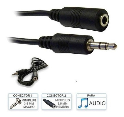 Imagen 2 de 4 de Alargue Auricular Miniplug Hembra Macho 1.8 Metros Premium
