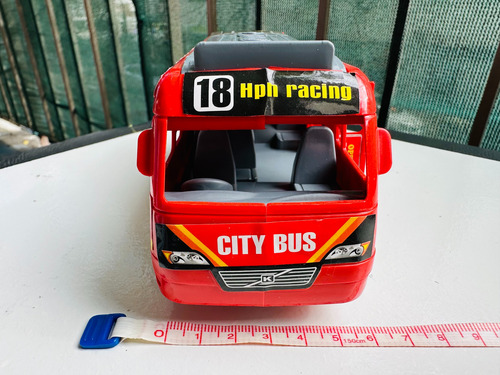 Omnibus Colectivo Autobus Abre Puertas A Friccion Niños Rojo